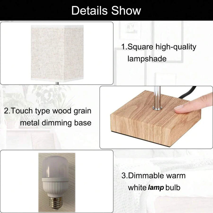 Led bureaulamp van Bedside Lamps - Touch dimbare tafellamp met USB- en Type C-poort, snel opladen, oogbescherming - ideale leeslamp voor studenten en lange uren lezers