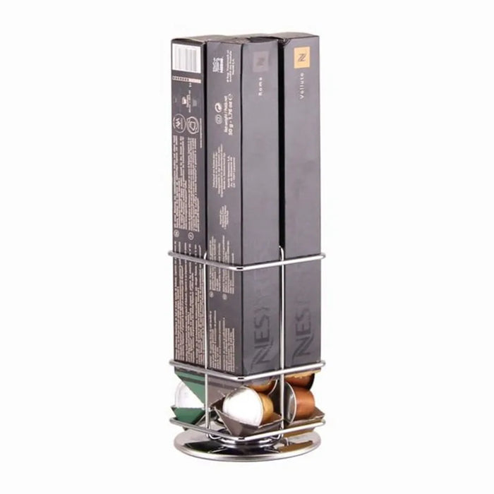 Rotating Nespresso Pod Holder — 20-Capsule Coffee Rack (Gold)
