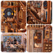 Book Nook Miniature Dollhouse Kit with Touch Light & Dust Cover — Nebula Common Room