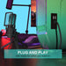 RGB USB Condenser Microphone with Articulated Boom Arm & Tripod for Streaming