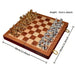 Deluxe 30cm Folding Wooden Checkerboard Set with Weighted Zinc Alloy Pieces