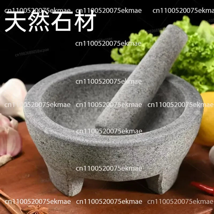 Natural Granite Mortar and Pestle for Spices, Pastes and Guacamole