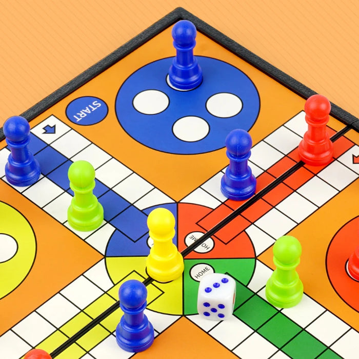 Portable Ludo, Chess & Backgammon Foldable Travel Game Set