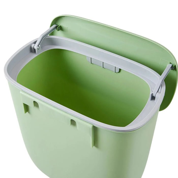 12L Hanging Kitchen & Bathroom Bin with Lid — Door or Wall Mount