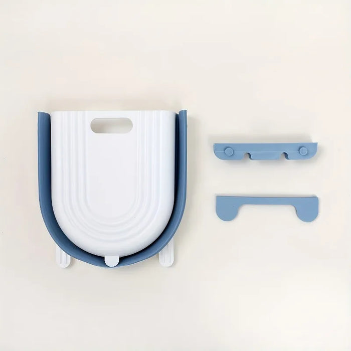 Folding Wall-Mounted Kitchen Bin — Small & Large, Plastic, Grey/Purple/Blue