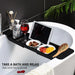 Expandable Bath Caddy Tray — PVC Bathtub Shelf for Candle, Towel, Book, Phone & Wine