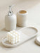 5‑Piece Bathroom Accessory Set — Dispenser, Toothbrush Holder, Tumbler, Tray & Soap Dish (Beige or Grey)