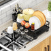 Extendable Over‑Sink Dish Drying Rack – Carbon Steel, Large Capacity