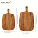 Wooden Cutting Board with Handle — Rectangle Chopping Board for Fish, Cheese, Bread & Fruit