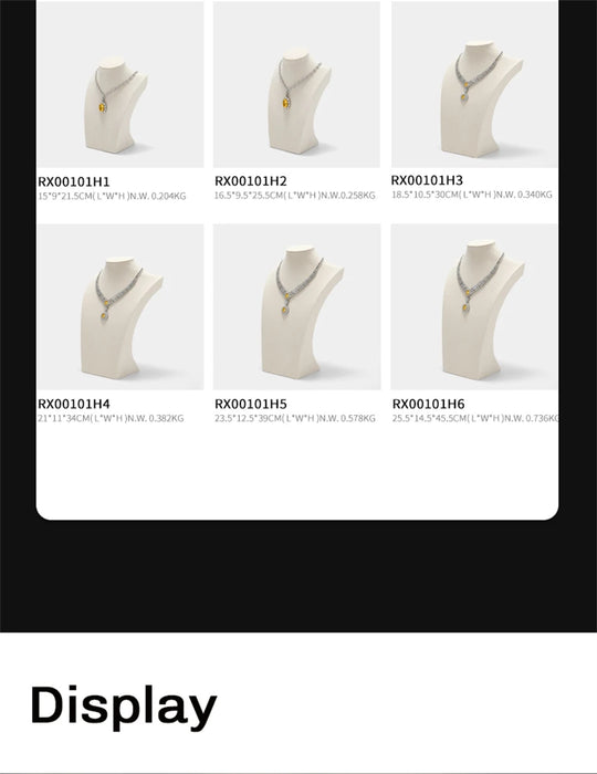 Linen Jewellery Bust Necklace Display Stand — Beige