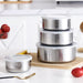 5-Piece Stainless Steel Mixing Bowl Set with Lids — Stackable & Dishwasher Safe