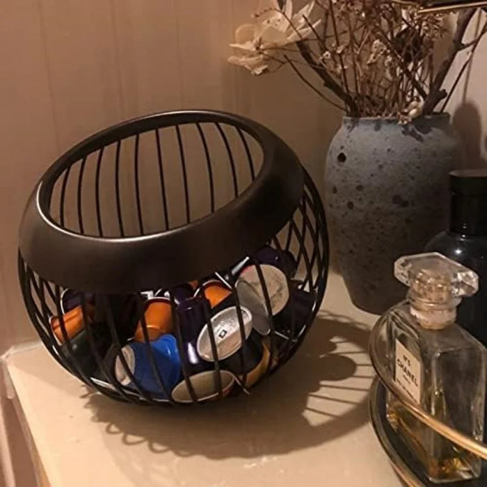Vintage Mesh Coffee Capsule Basket – Metal Coffee Pod & Fruit Holder
