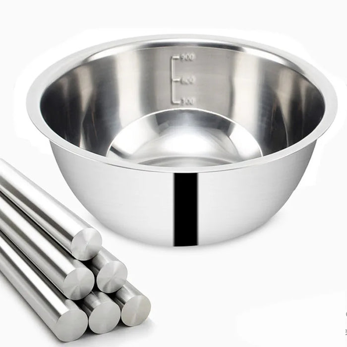 Stainless Steel Mixing Bowl — Flour, Egg & Salad Basin for Baking