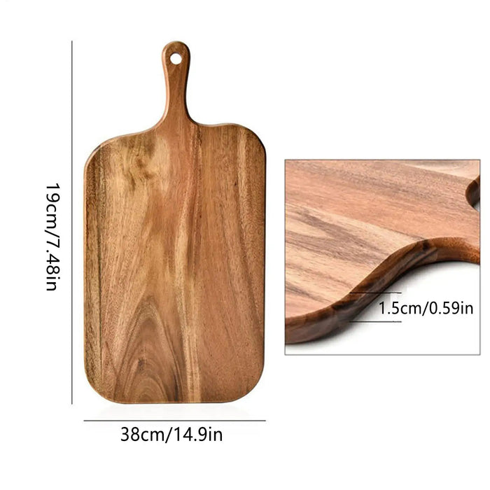Double-Sided Wooden Cutting Board with Handle — Charcuterie & Serving Platter (Two Sizes)