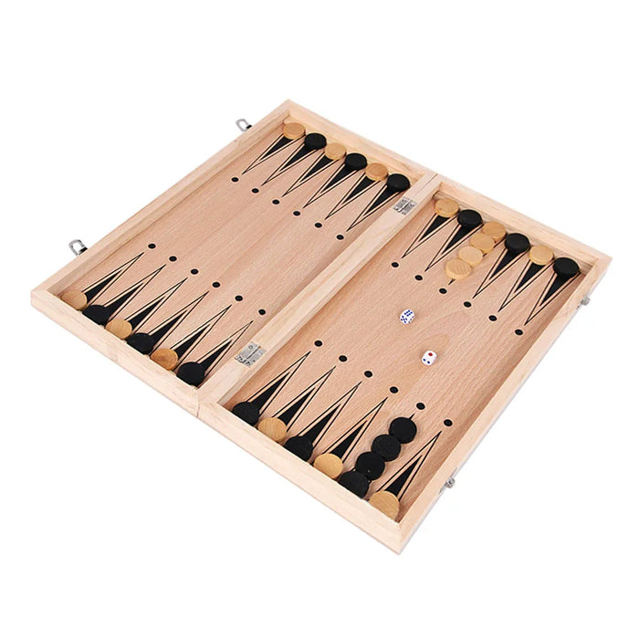 3-in-1 Travel Games Set — Chess, Backgammon & Checkers (Five Sizes)