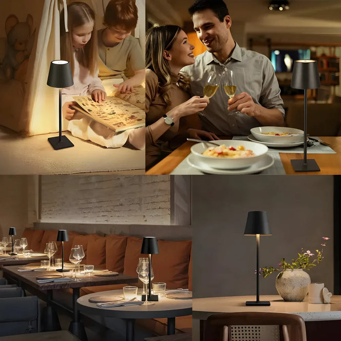 LED Oplaadbare Bureaulamp - Touch Schakelaar Tafellampen, 3 Kleurenmodi, Dimfunctie - Ideaal voor Slaapkamer, Woonkamer, Bar & Diner Decoratieverlichting