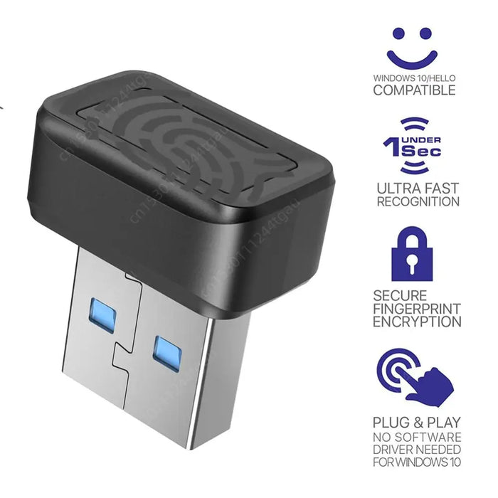 USB Fingerprint Key U5/U7/U8 — 360° Biometric Reader for Windows Hello (Win 10/11)