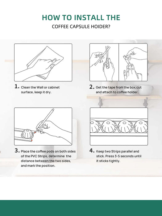 Wall‑mount Coffee Pod Organiser — Under‑cabinet Capsule Holder
