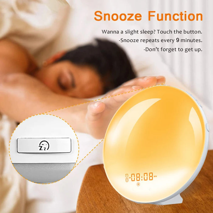 Wake-Up Light Alarm Clock with Sunrise/Sunset Simulation, Dual Alarms, FM Radio & Natural Sounds