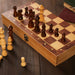 3-in-1 Wooden Chess, Checkers & Backgammon Set — Foldable 29 x 29cm Board