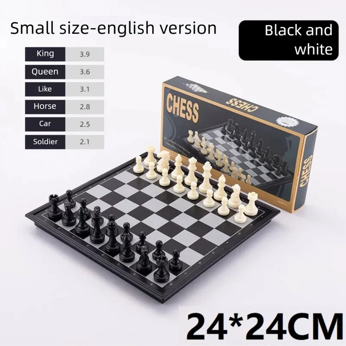 24cm Foldable Magnetic Chess, Checkers & Backgammon Board (QLYX02)