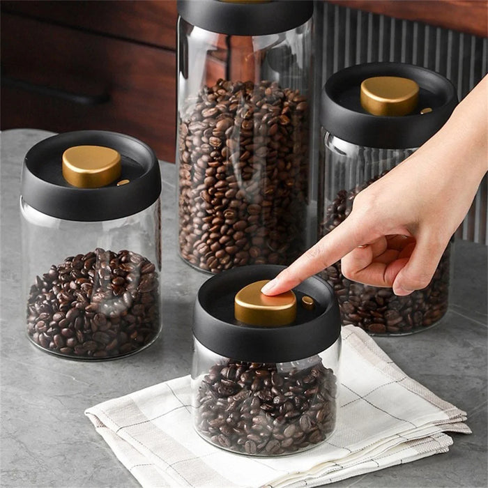 Vacuum-Sealed Glass Food Storage Jar for Coffee & Tea