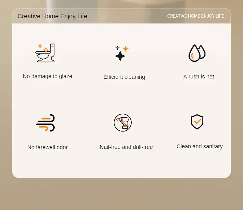 Mini Silicone Toilet Brush — Detachable Pole & Drip-Proof Holder