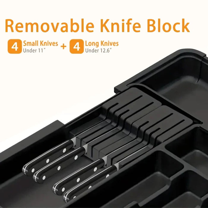 Large Expandable Cutlery Tray – BPA-Free Adjustable Drawer Organiser