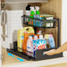 2-Tier Sliding Under-Sink Organiser – Rustproof Metal Storage for Kitchen & Bathroom Cabinets