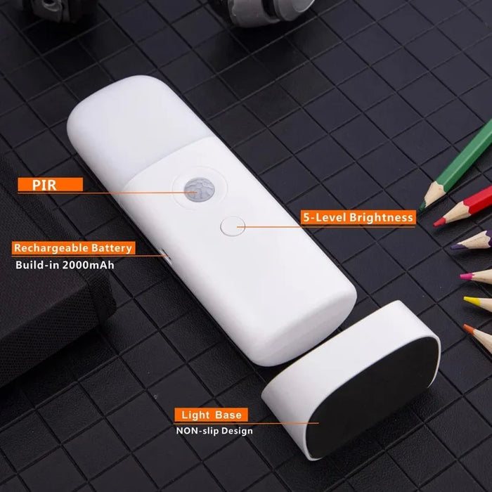 Lampe de nuit à détecteur de mouvement LED rechargeable par USB - Dimmable, portable, lampe de nuit activée pour chambre d'enfants, chambre à coucher, couloir - solution d'éclairage idéale pour la sécurité et le confort des enfants