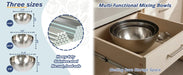 TastyWay Stainless Steel Bowls — S, M, L Vintage Silver Mixing & Serving Set