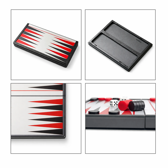 Folding Magnetic Backgammon Set – Portable Travel Board, Educational Game (2 Sizes)