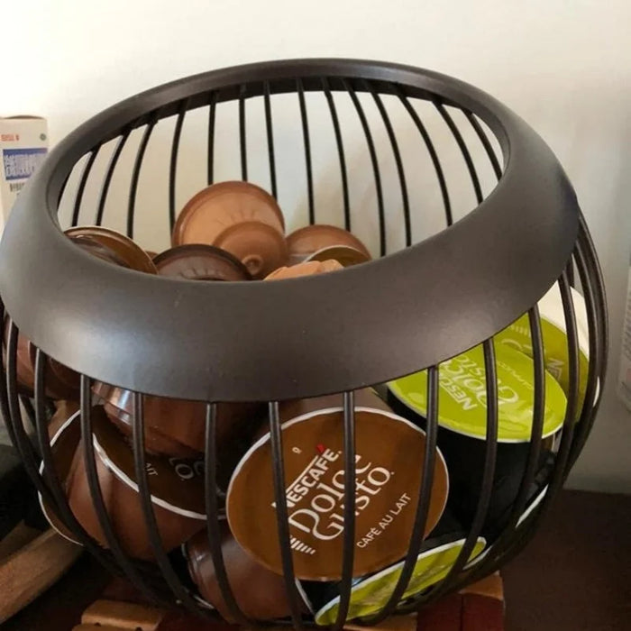 Vintage Mesh Coffee Capsule Basket – Metal Coffee Pod & Fruit Holder