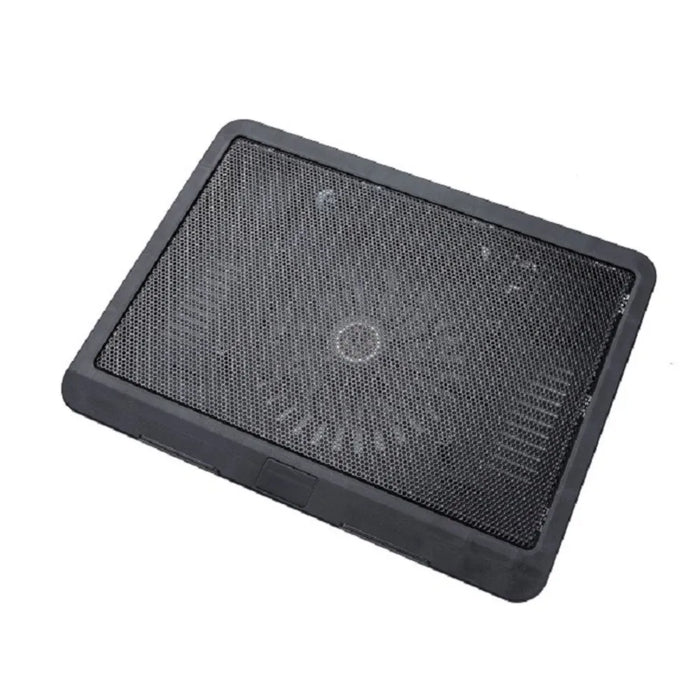 Adjustable Metal Mesh Laptop Cooling Pad with USB and LED Light — Black