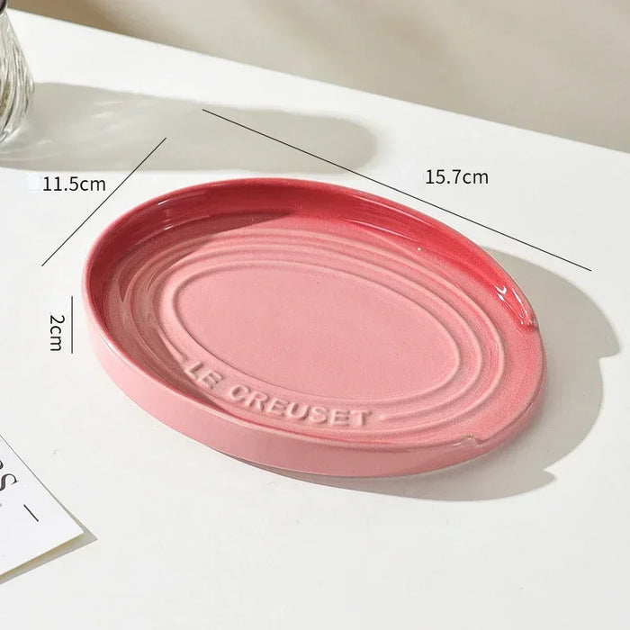 Porcelain Spoon Rest — Large Ceramic Utensil Holder for Hob & Worktop