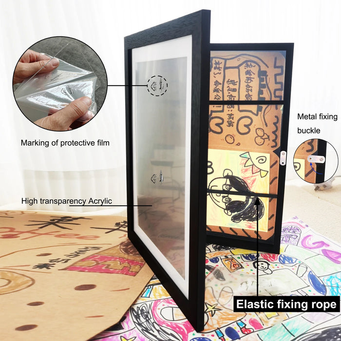 A3 & A4 Magnetic Kids Art Frame — Front-Open, Changeable Display for Posters & Photos