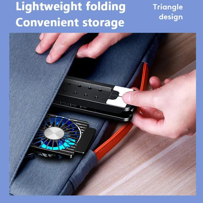 Foldable Laptop Cooling Pad — Adjustable Stand for 13–17.3-inch, 4 Fans
