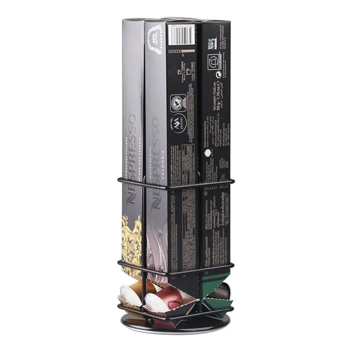 Rotating Nespresso Pod Holder — 20-Capsule Coffee Rack (Gold)