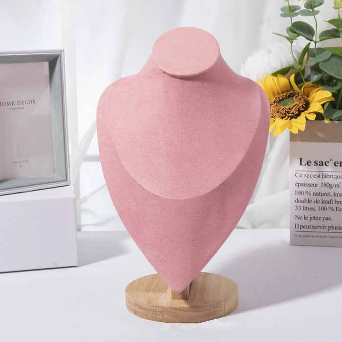 Wooden Mannequin Bust Necklace Display Stand — Portrait Jewellery Holder (S/M/L)