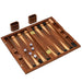 Solid Mahogany Veneer Backgammon Set – Foldable Tabletop Game for Family Entertainment