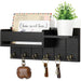 Wooden Wall-Mounted Key Rack & Mail Organiser — 6 Hooks