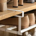 Adjustable Bamboo Shoe Rack – Space-Saving Double-Layer Wardrobe Organizer (White)