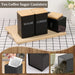 3‑Piece 1 L Coffee, Tea & Sugar Canisters with Airtight Bamboo Lids — Metal Storage Jars
