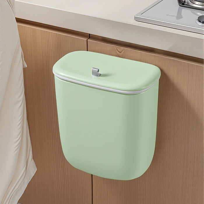 12L Hanging Kitchen & Bathroom Bin with Lid — Door or Wall Mount