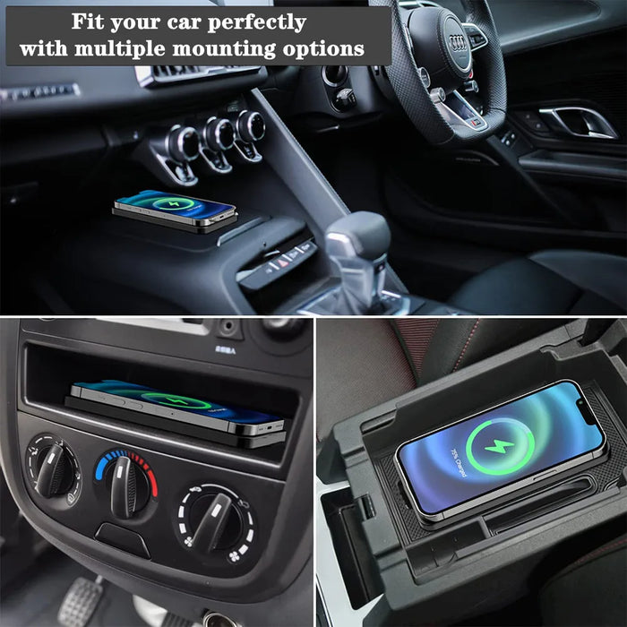 Silicone Car Wireless Charging Pad — Non‑Slip 15W Qi Fast Charger for iPhone, Samsung & Xiaomi
