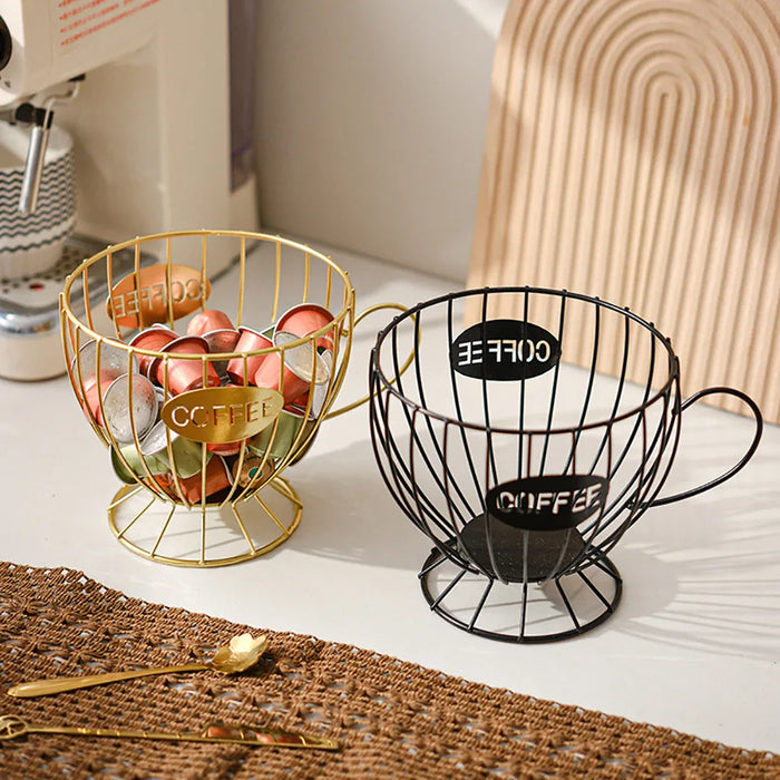 Metal Coffee Capsule Holder – Large Capacity Pod Organizer for Kitchen, Café & Bar