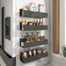 Magnetic Fridge Shelf Spice Rack – Black, Space‑Saving Kitchen Organiser