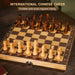 3-in-1 Wooden Chess, Checkers & Backgammon Set — Foldable 29 x 29cm Board