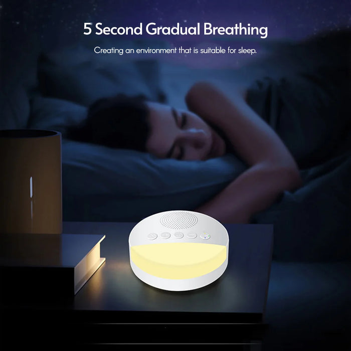 Baby White Noise Machine — USB Rechargeable Sleep Sound Player with Timer & Night Light