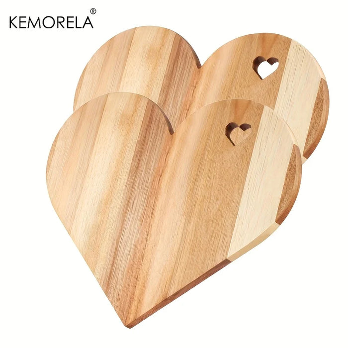 Heart-Shaped Acacia Wood Cutting Board – Bread & Cheese Platter (1 or 2 pcs)